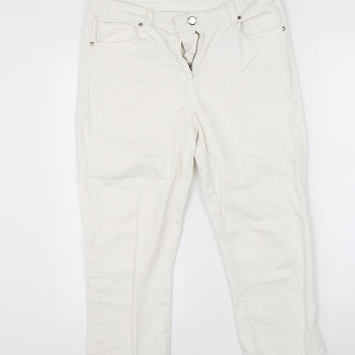 Preworn Womens White  Denim Cropped Jeans Size 32 L20 in