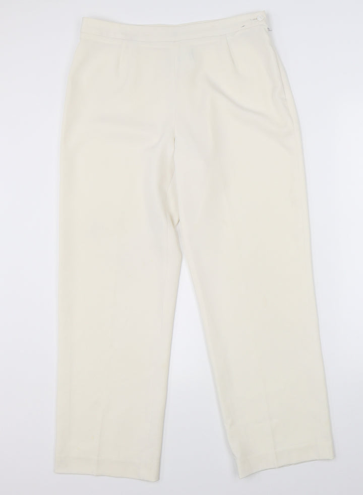 Punt Roma Womens White Dress Pants Trousers Size 42 L28 in