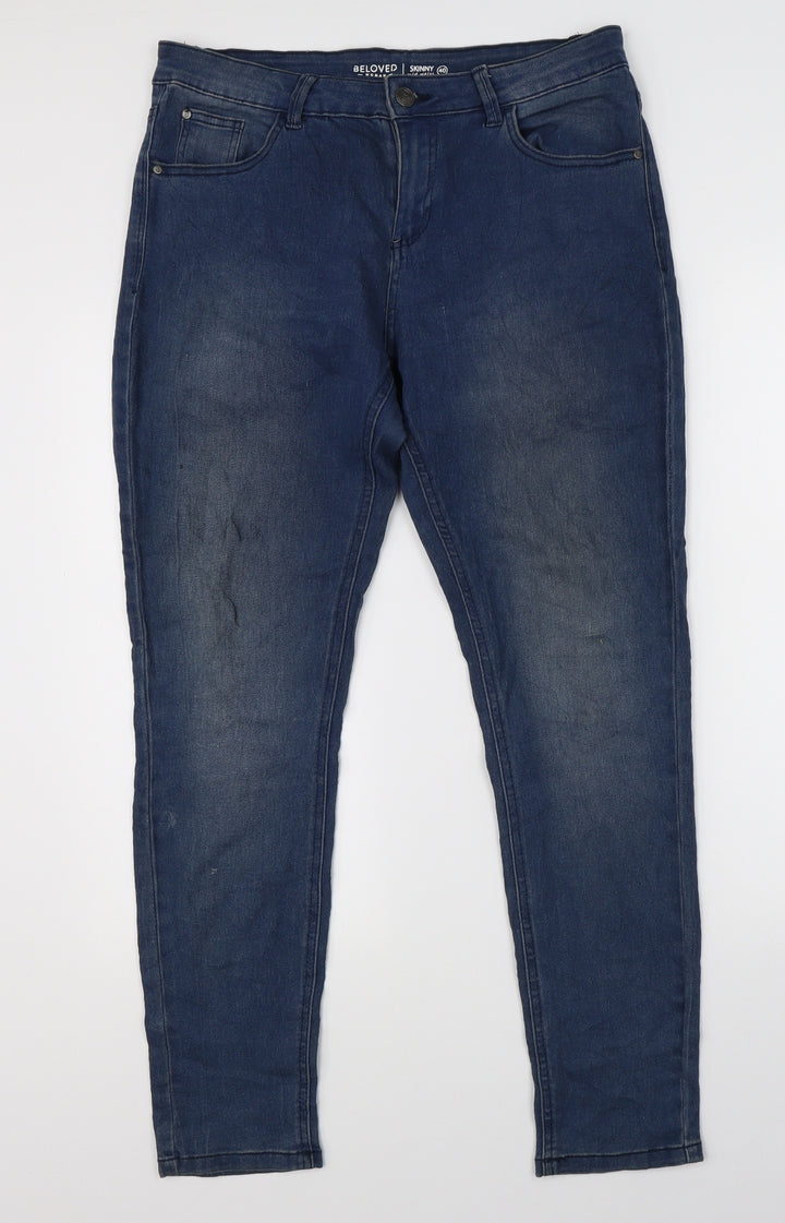 Beloved Womens Blue  Denim Skinny Jeans Size 12 L28 in
