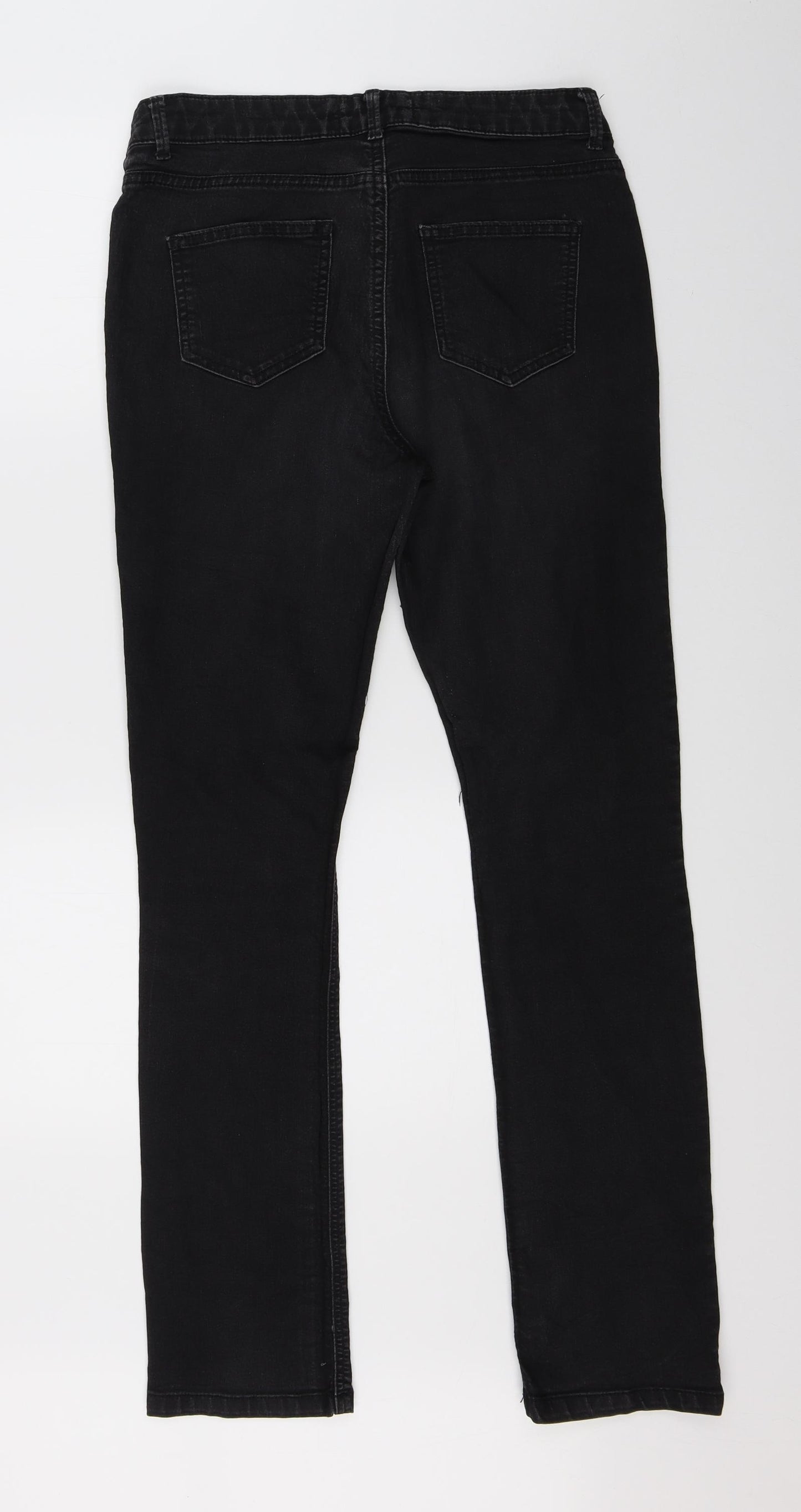Wallis Womens Black  Denim Straight Jeans Size 12 L29 in