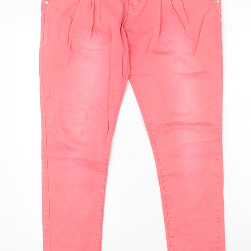 Preworn Womens Pink  Denim Straight Jeans Size 31 in L29 in