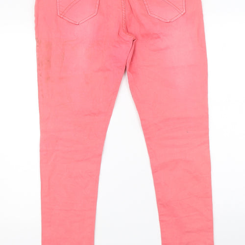 Preworn Womens Pink  Denim Straight Jeans Size 31 in L29 in