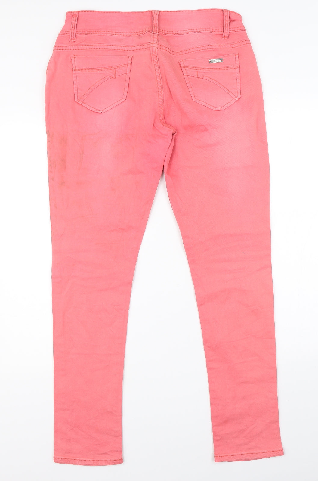 Preworn Womens Pink  Denim Straight Jeans Size 31 in L29 in
