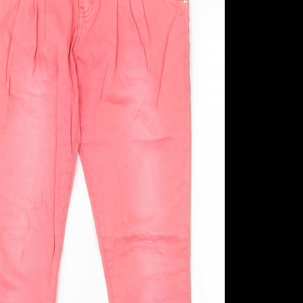 Preworn Womens Pink  Denim Straight Jeans Size 31 in L29 in