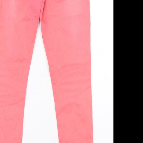 Preworn Womens Pink  Denim Straight Jeans Size 31 in L29 in