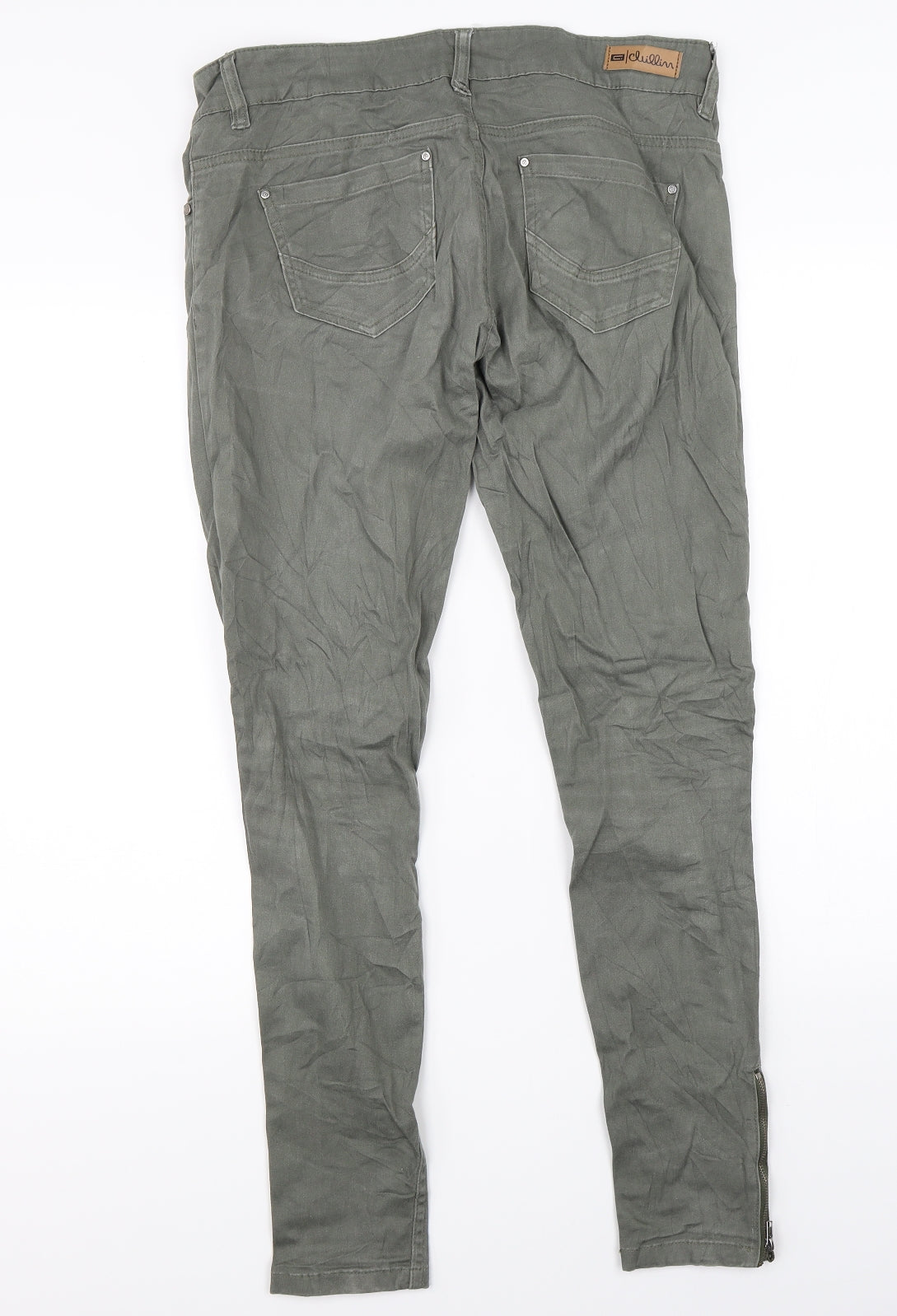 Chillin Womens Green   Chino Trousers Size M L28 in