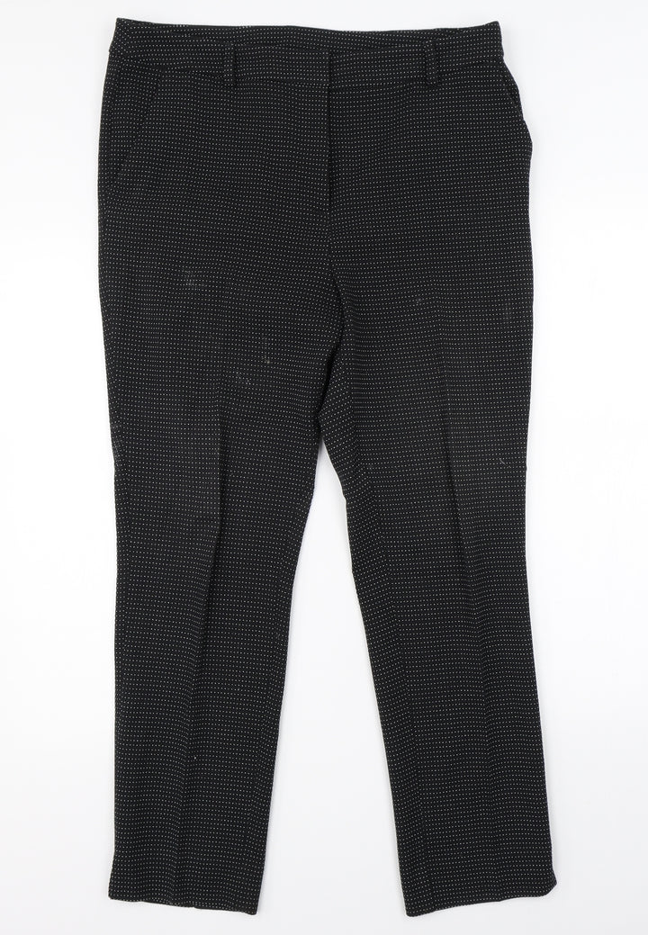 TU Womens Black Polka Dot Dress Pants Trousers Size 14 L24 in