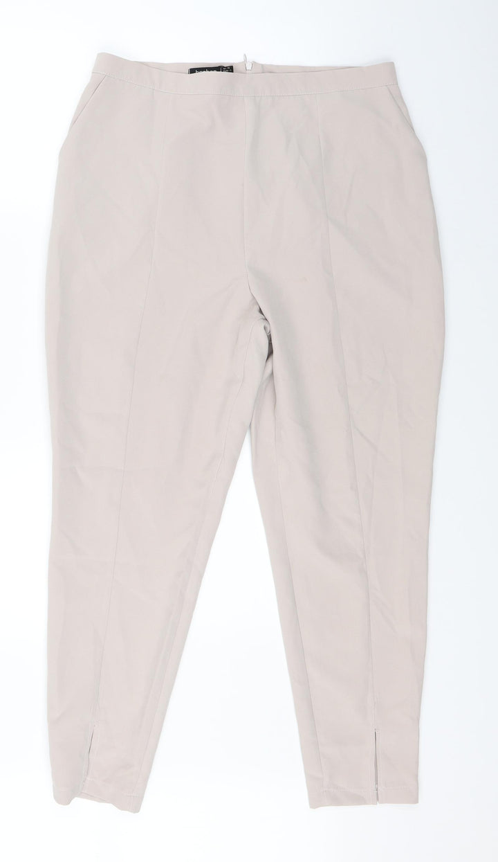 Boohoo Womens Beige   Dress Pants Trousers Size 14 L26 in