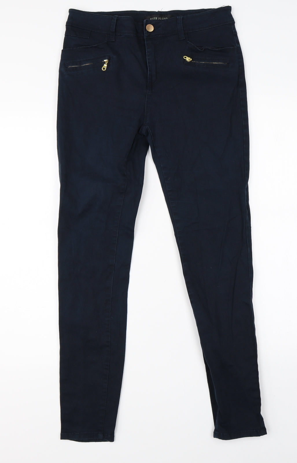 River Island Womens Blue   Chino Trousers Size 12 L27 in