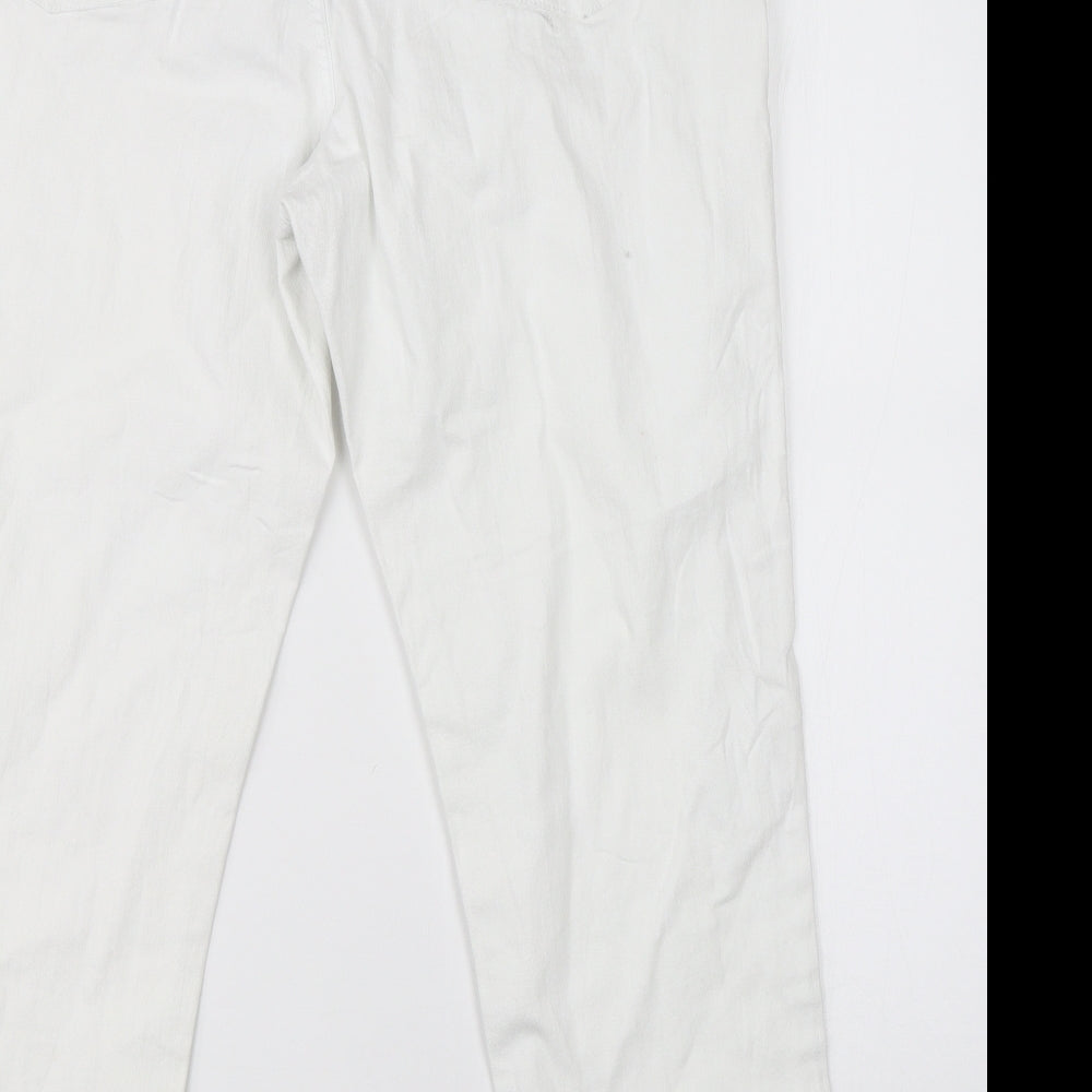 Classics Womens White  Denim Straight Jeans Size 16 L26 in