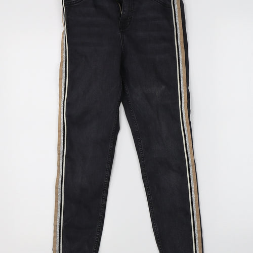 Topshop Womens Black  Denim Straight Jeans Size 25 in L30 in