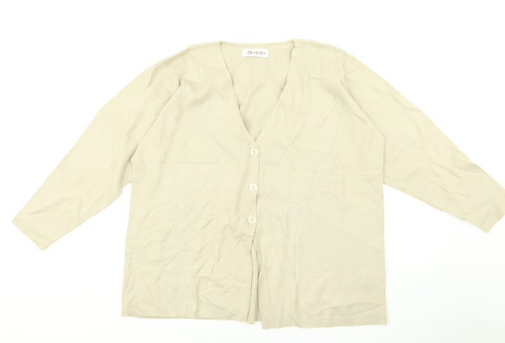 Berkertex Womens Beige Cardigan Jumper Size 18