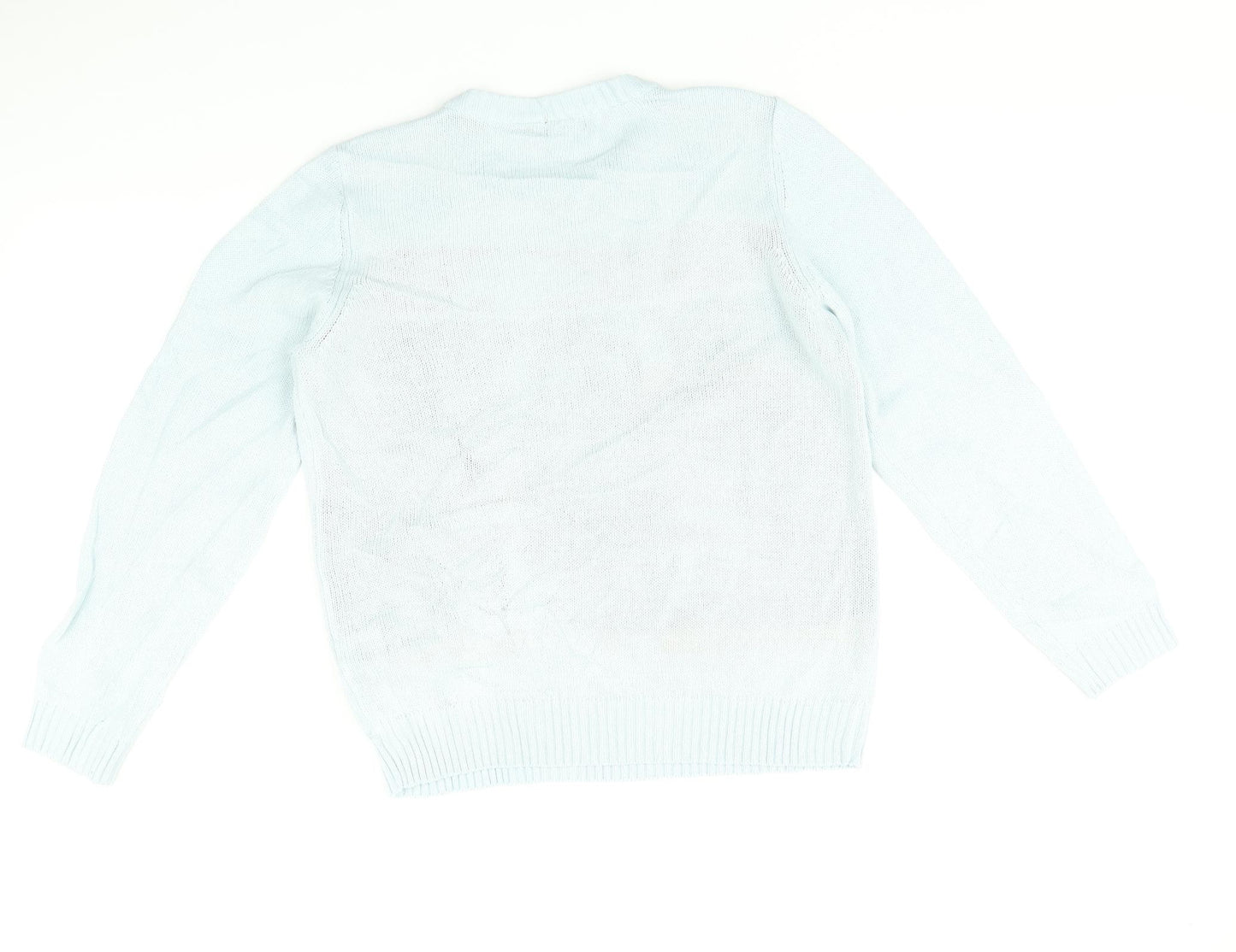 Avenue Womens Blue Polka Dot  Pullover Jumper Size M  - Christmas jumper