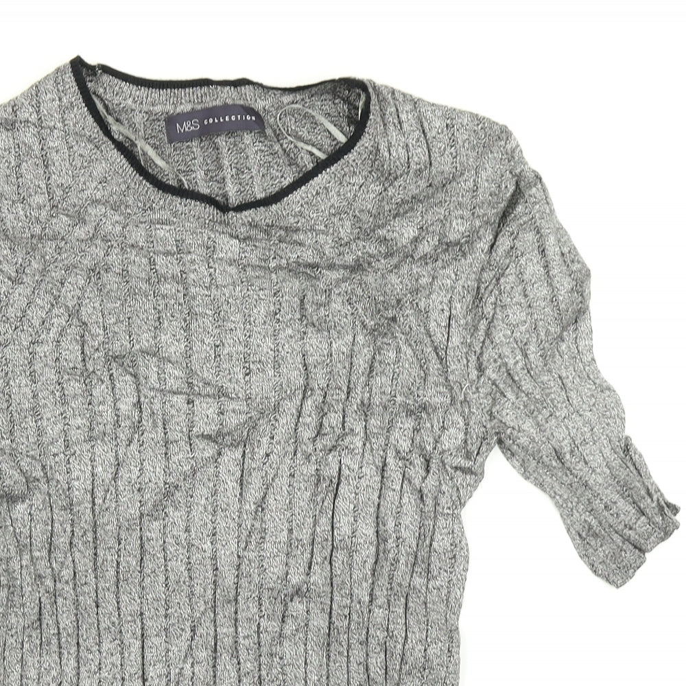 Marks and Spencer Womens Grey   Basic T-Shirt Size 8