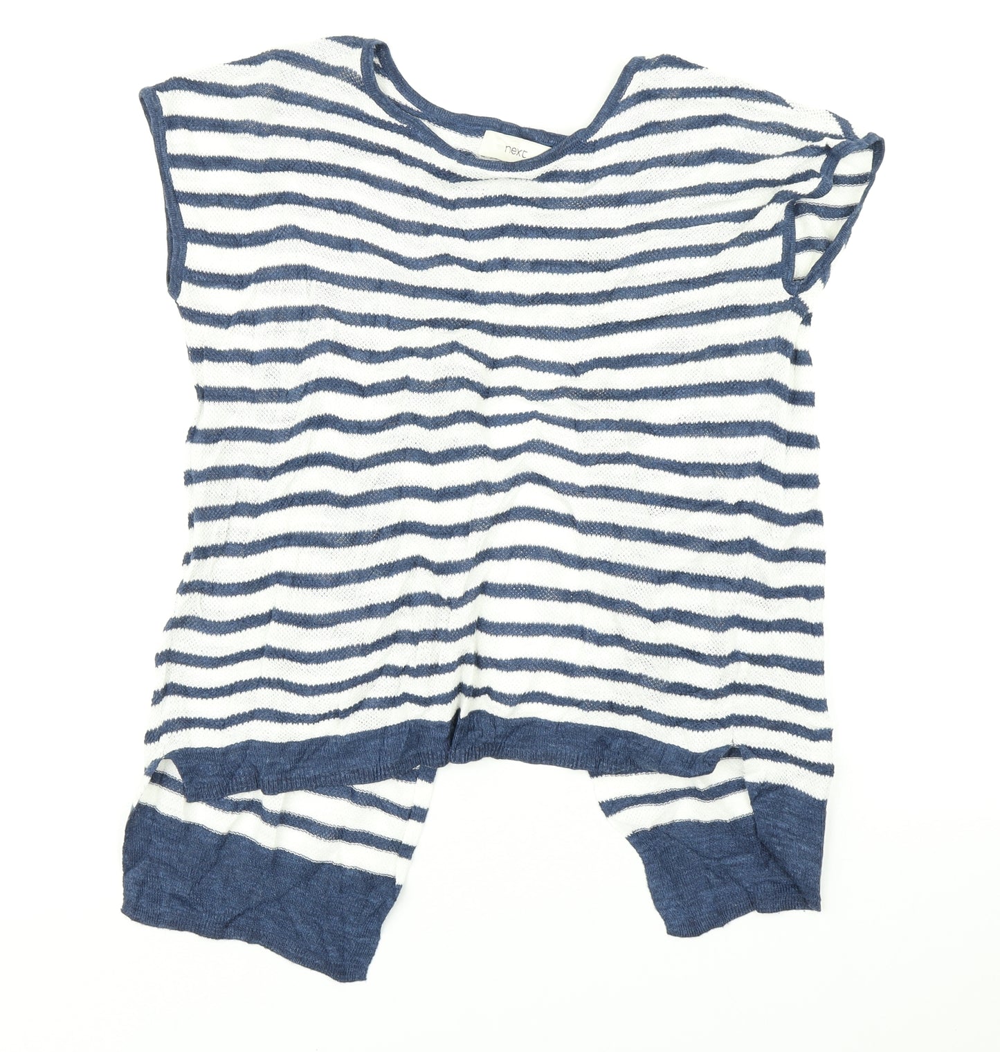 NEXT Womens Multicoloured Striped  Basic T-Shirt Size 12  - Tie back