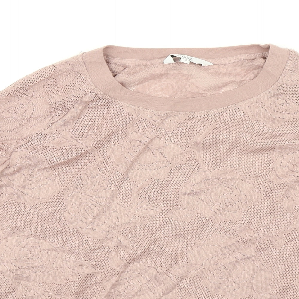 NEXT Womens Pink   Basic T-Shirt Size 10  - Rose pattern