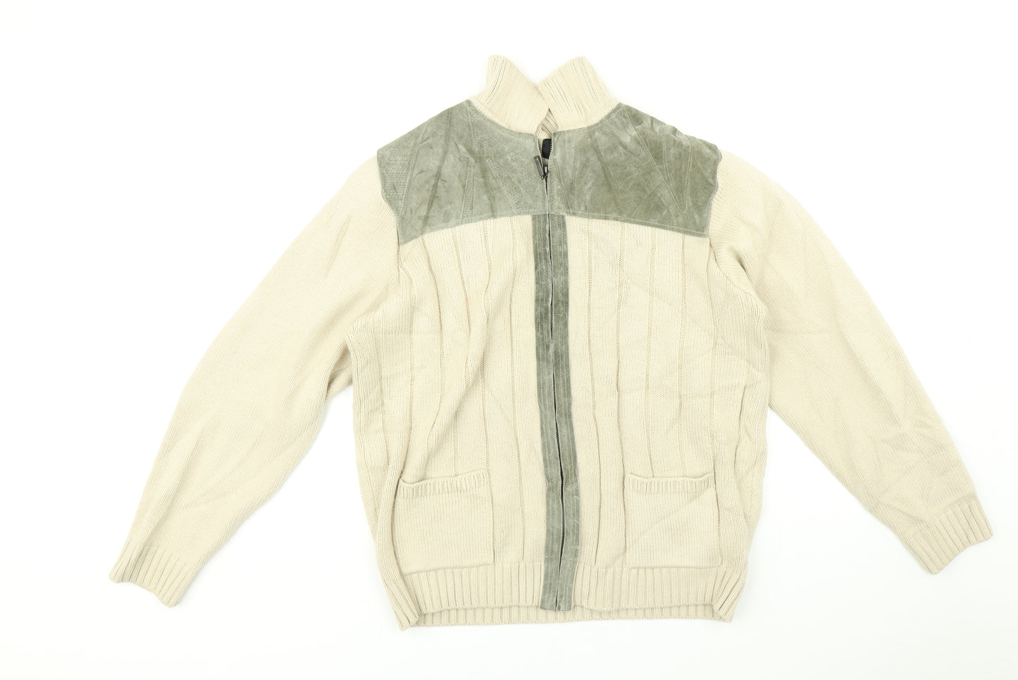 Marks and Spencers Mens Multicoloured Striped  Cardigan Jumper Size M