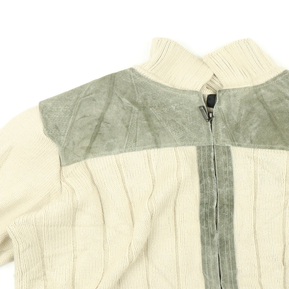 Marks and Spencers Mens Multicoloured Striped  Cardigan Jumper Size M