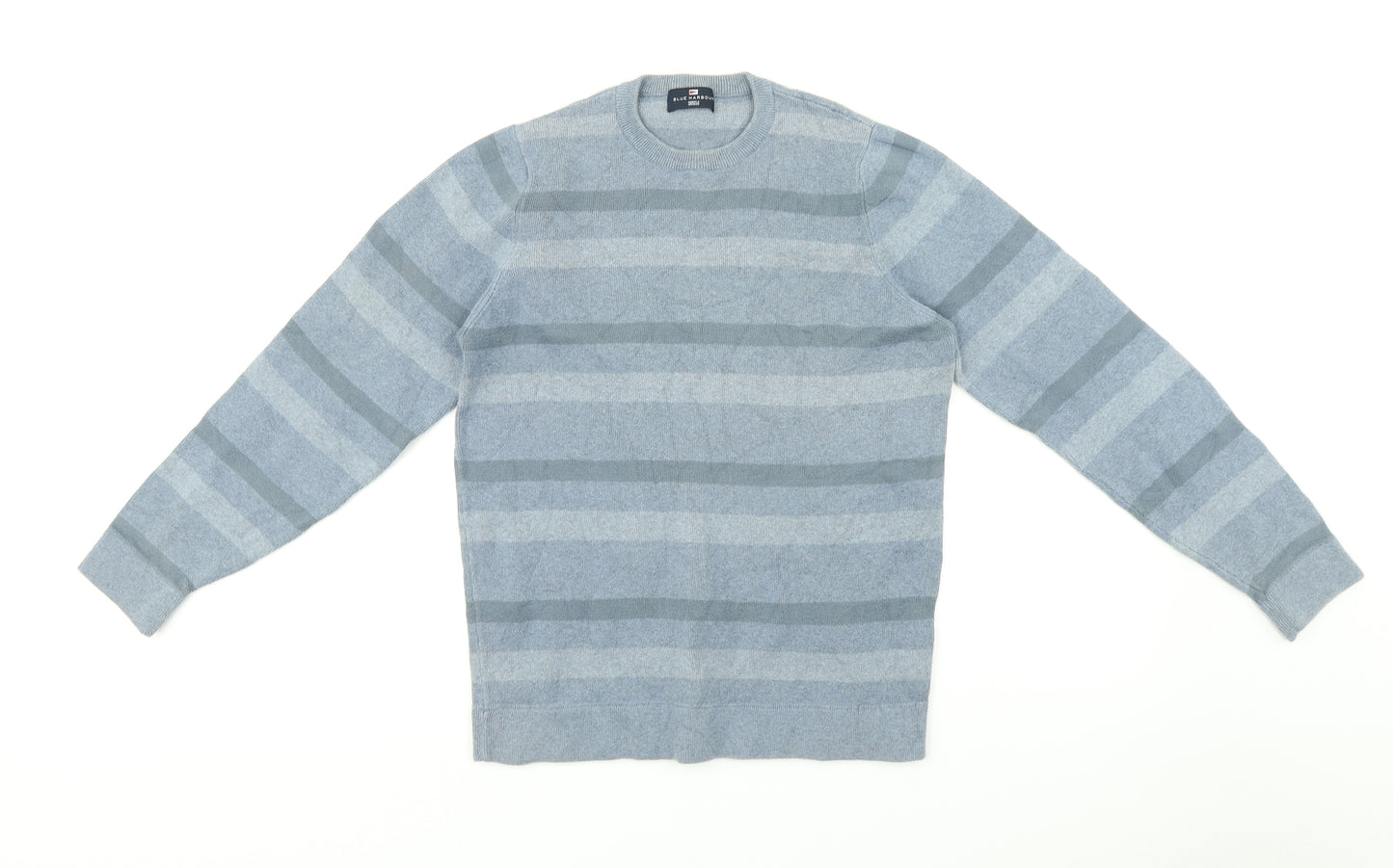 Blue Harbour Mens Blue Striped  Pullover Jumper Size S