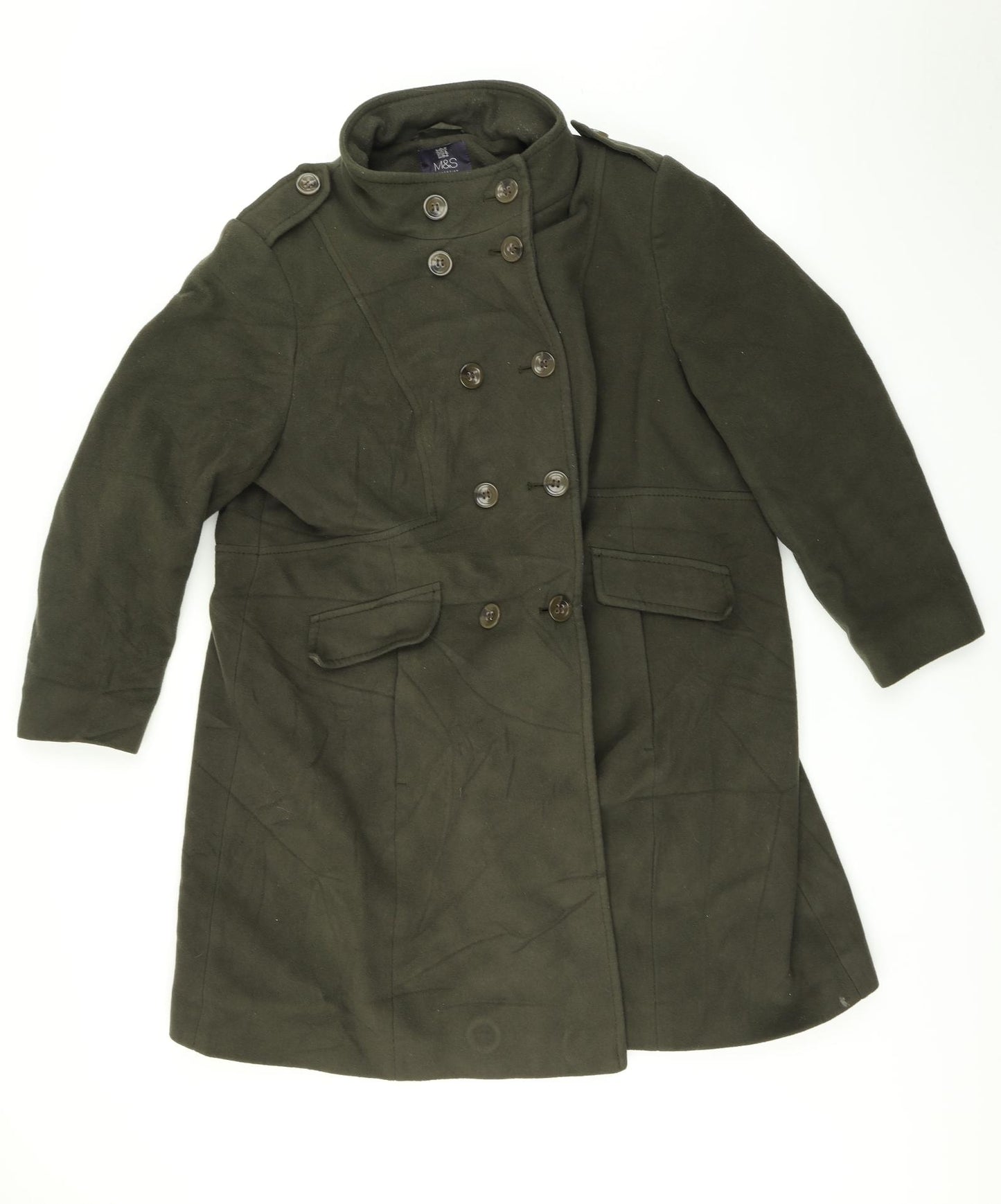Marks and Spencer Womens Green   Overcoat Coat Size 22
