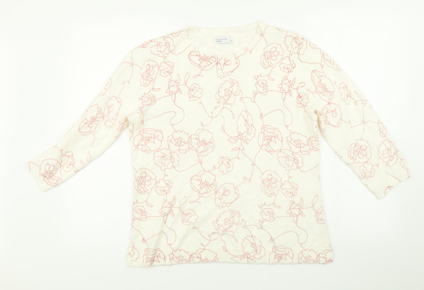 Papaya Womens Multicoloured Floral  Pullover Jumper Size 14
