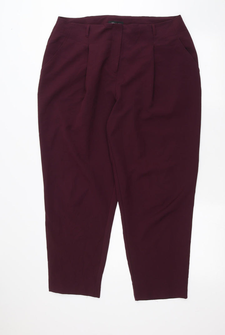 New Look Womens Red Trousers Size 16 L24 in