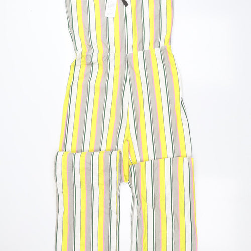 Noisey May Womens Yellow Striped  Jumpsuit One-Piece Size S
