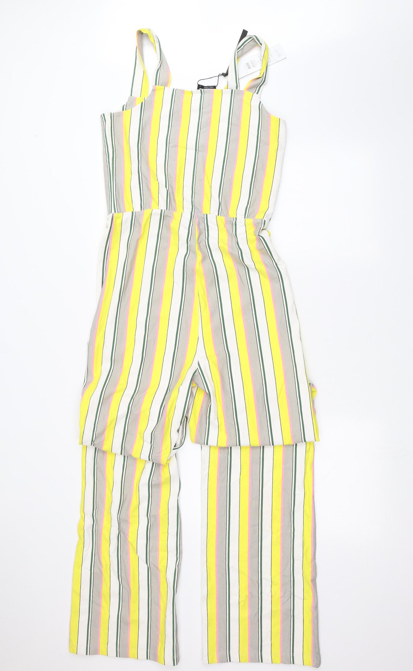 Noisey May Womens Yellow Striped  Jumpsuit One-Piece Size S