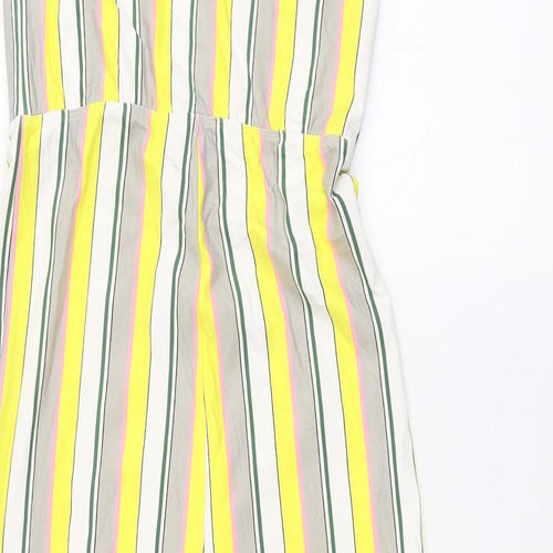 Noisey May Womens Yellow Striped  Jumpsuit One-Piece Size S