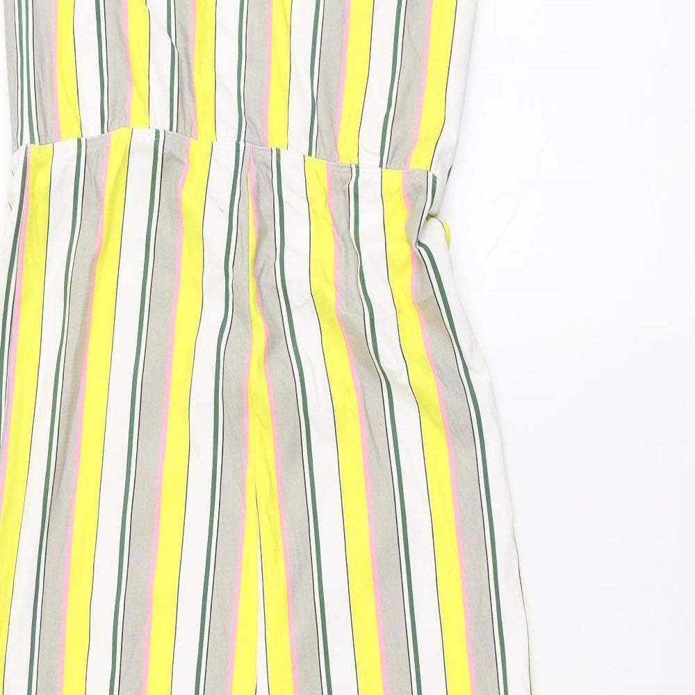 Noisey May Womens Yellow Striped  Jumpsuit One-Piece Size S