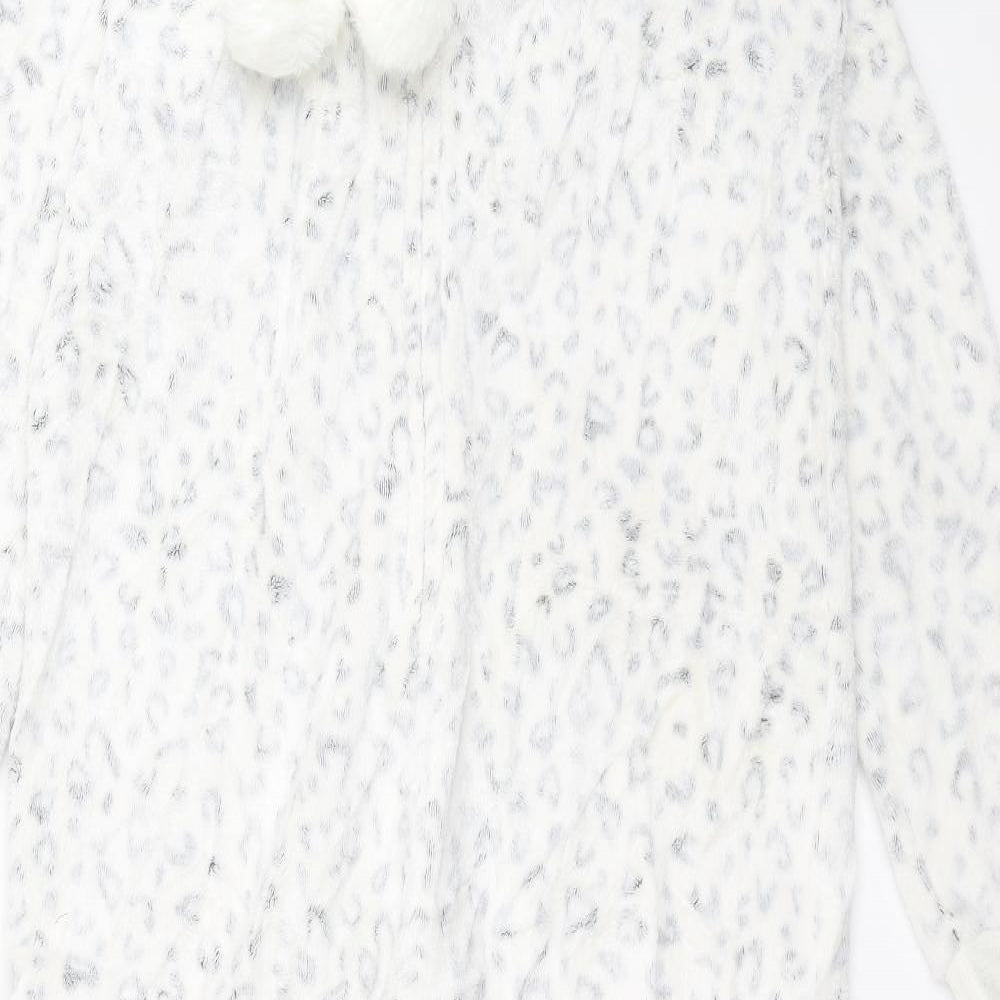 George Womens White Animal Print  Babydoll One Piece Size M