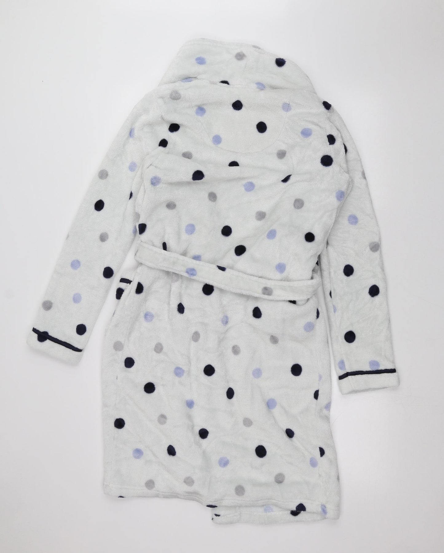 Preworn Womens White Polka Dot  Babydoll Robe Size XS