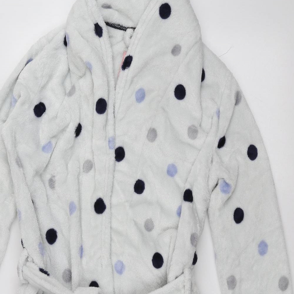 Preworn Womens White Polka Dot  Babydoll Robe Size XS