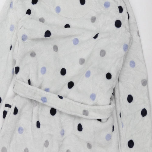 Preworn Womens White Polka Dot  Babydoll Robe Size XS