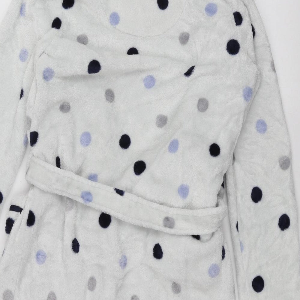 Preworn Womens White Polka Dot  Babydoll Robe Size XS