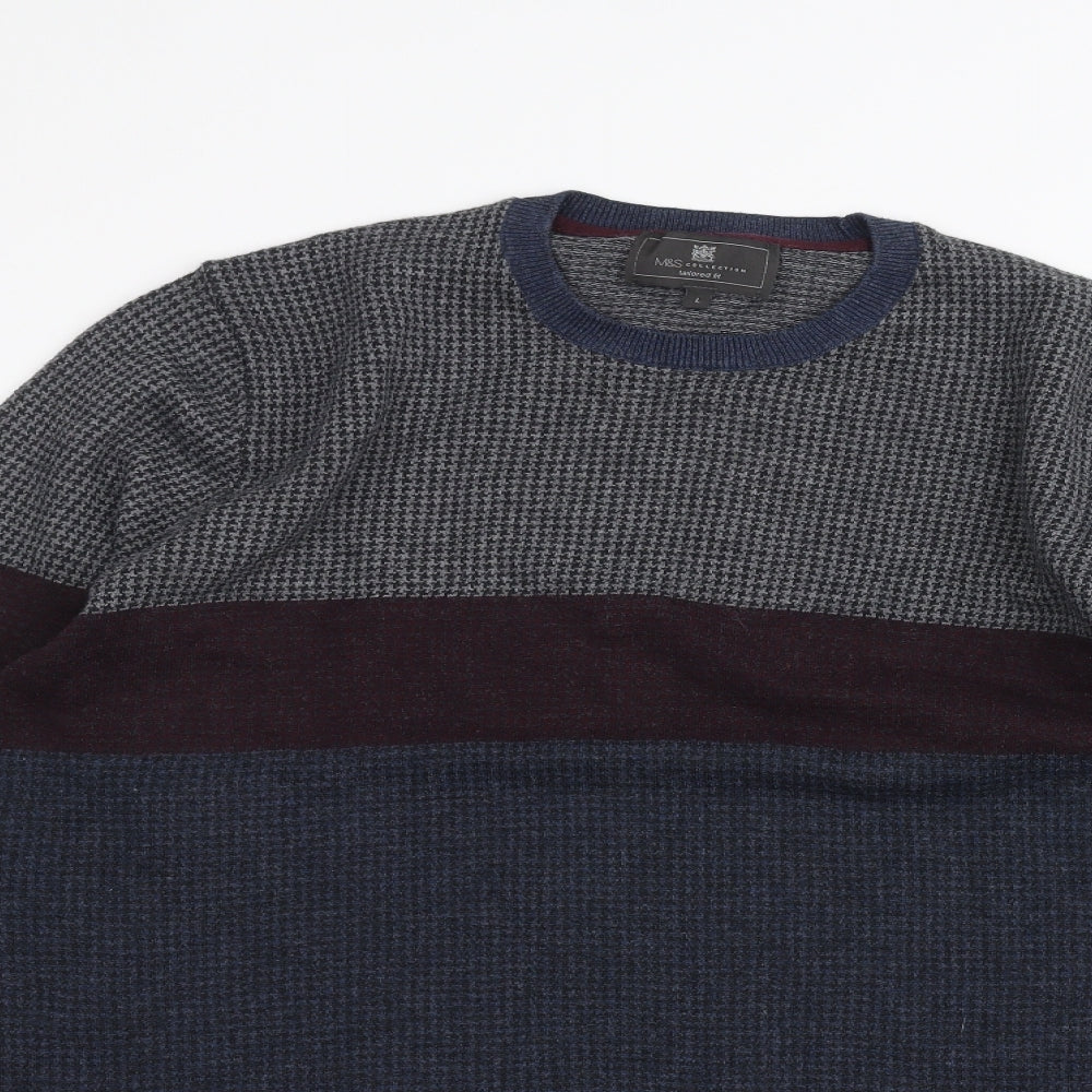 Marks and Spencer Mens Blue   Pullover Jumper Size L