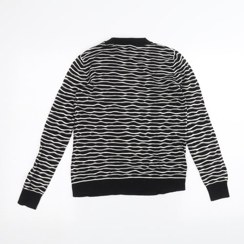 Topshop Womens Black Striped  Pullover Jumper Size 10