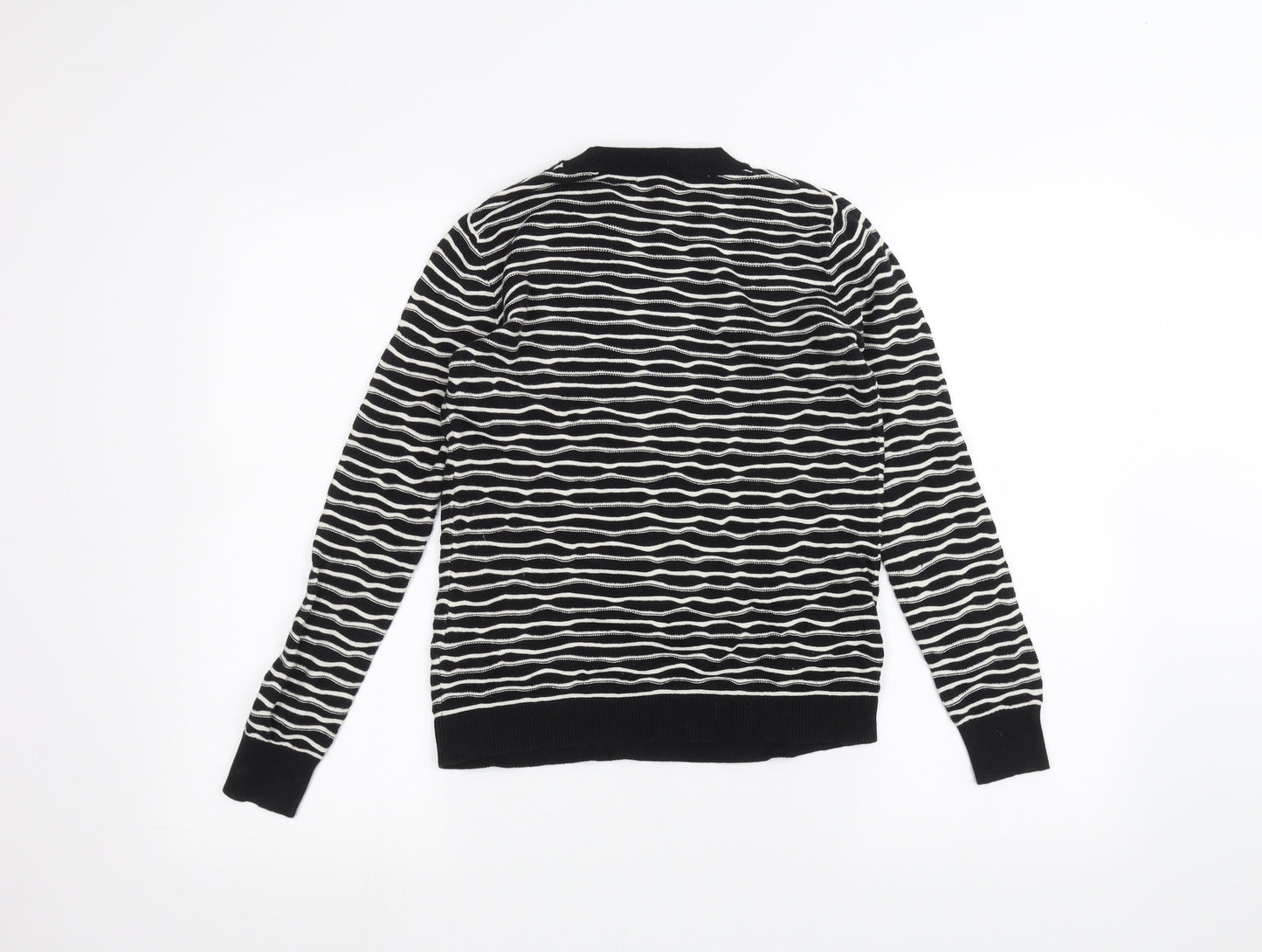 Topshop Womens Black Striped  Pullover Jumper Size 10
