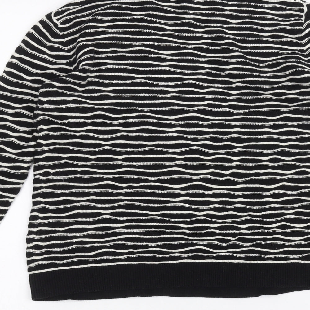 Topshop Womens Black Striped  Pullover Jumper Size 10