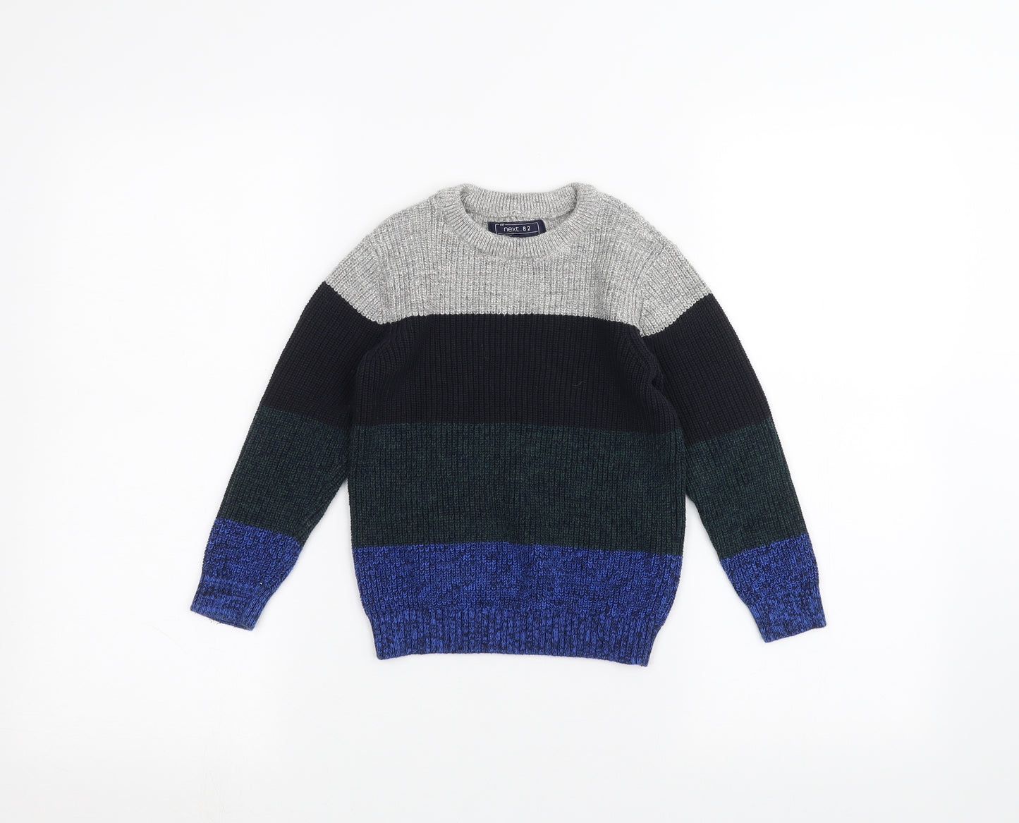 NEXT Boys Grey Striped  Pullover Jumper Size 4 Years