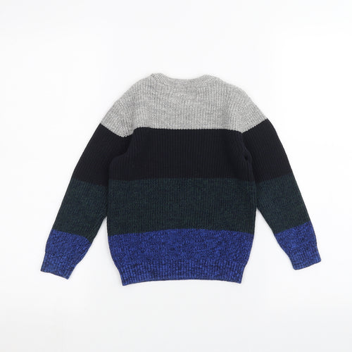 NEXT Boys Grey Striped  Pullover Jumper Size 4 Years