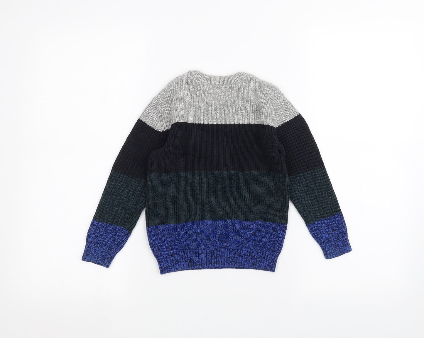 NEXT Boys Grey Striped  Pullover Jumper Size 4 Years