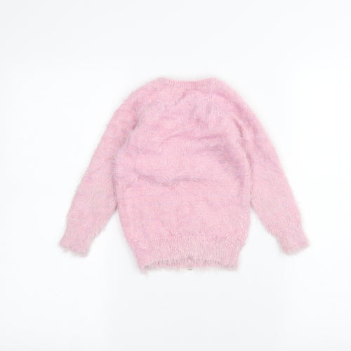 Matalan Girls Pink   Pullover Jumper Size 5 Years  - Unicorn