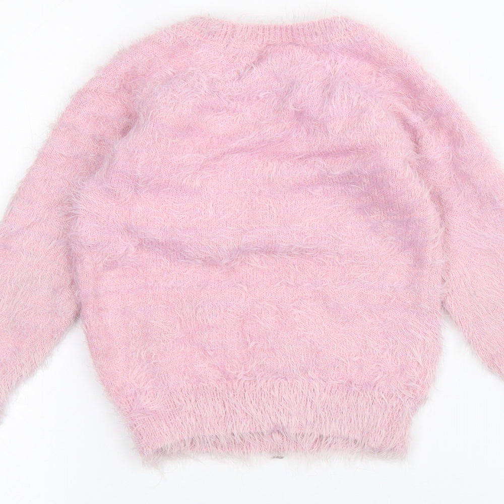 Matalan Girls Pink   Pullover Jumper Size 5 Years  - Unicorn