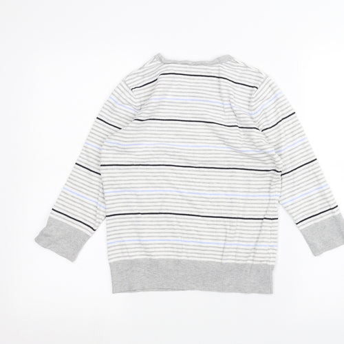 Country Club Womens White Striped  Basic T-Shirt Size S