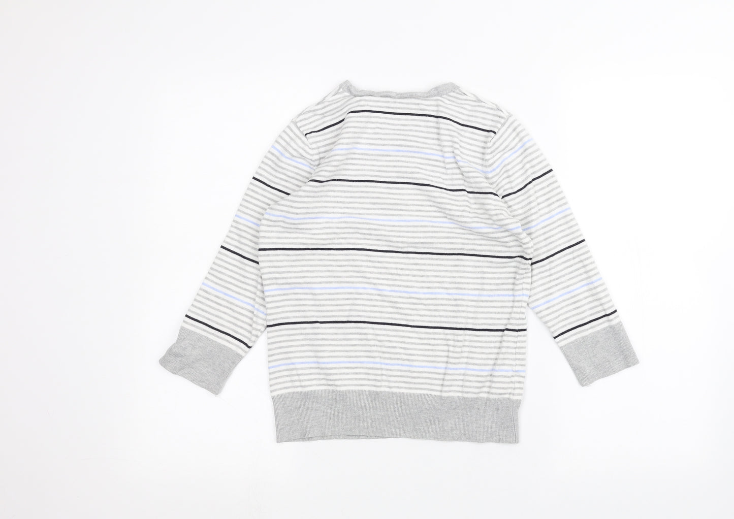 Country Club Womens White Striped  Basic T-Shirt Size S