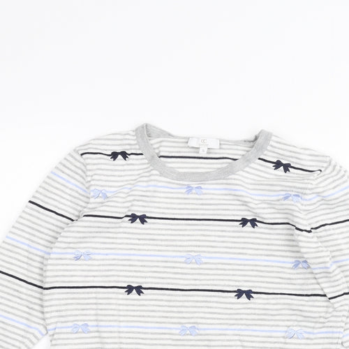 Country Club Womens White Striped  Basic T-Shirt Size S