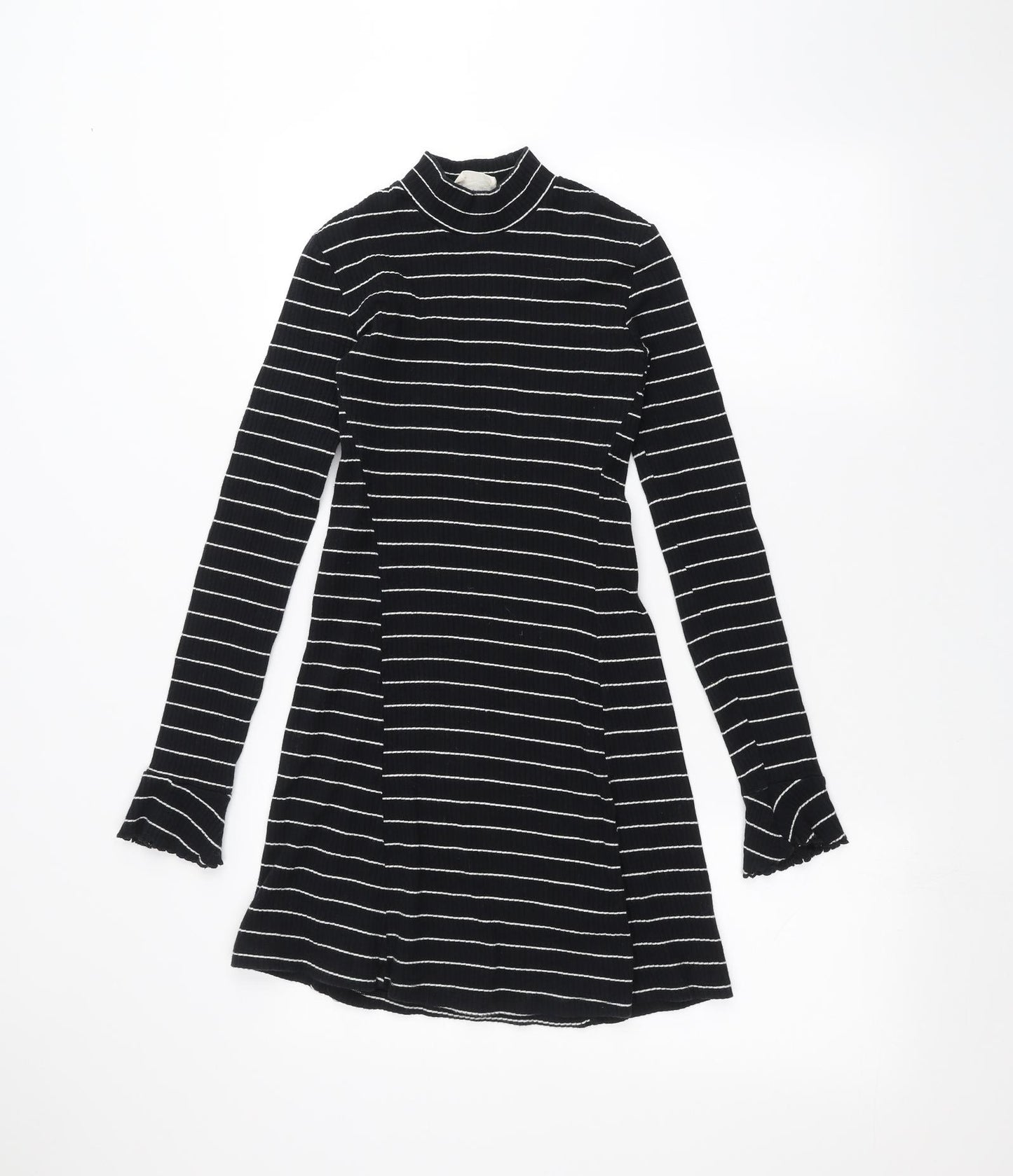 Preworn Womens Blue Striped  Basic T-Shirt Size XS