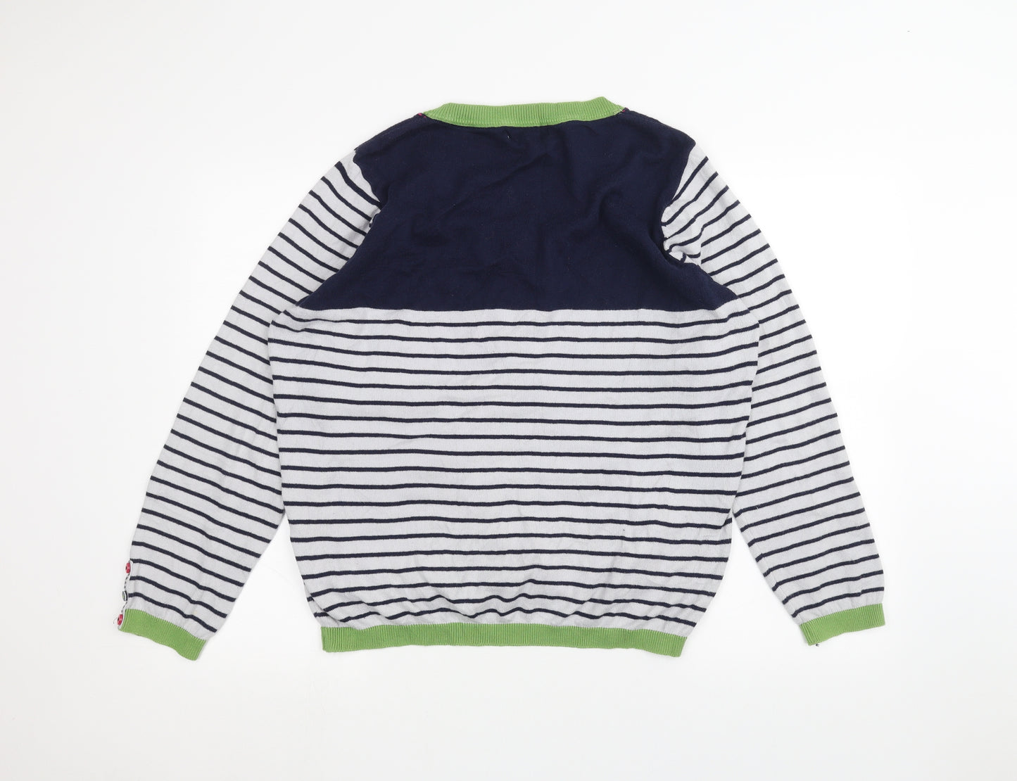 Per Una Womens Grey Striped  Cardigan Jumper Size 20