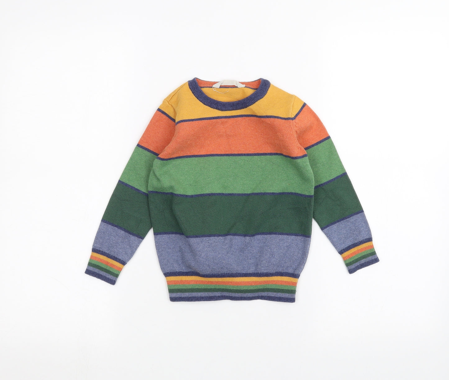 John Lewis Boys Green Striped  Pullover Jumper Size 4 Years